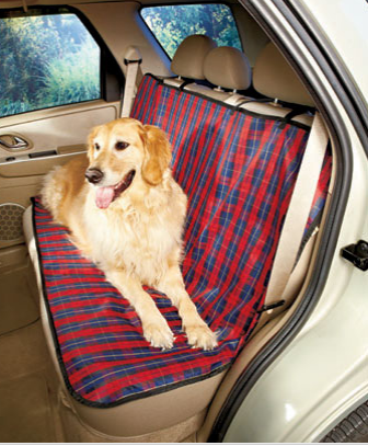 A Fashion Car Seat Cover protects your vehicle's backseat and gives it a great new look. The waterproof Oxford fabric cover attaches easily with fabric-magic straps. It's an easy way to keep pet hair, claw marks, kids' messes and other dirt and stains from ruining your car's upholstery. Polyacrylate coating allows for easy, wipe-clean care. 55" x 39-1/4". Imported.