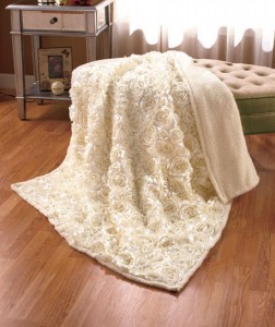 Take a room from simple to sophisticated by adding this 3-D Rosette Sherpa Throw.