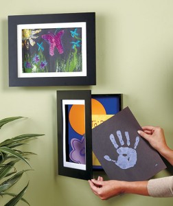 Forget magnets on the refrigerator and use Easy Change Artwork Frames to give your child's artwork the attention it deserves. 