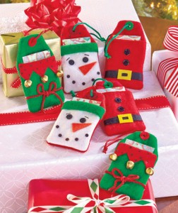 Set of 6 Felt Gift Card Holder Tags offers an easy way to wrap gift cards and cash presents. 