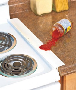 Prevent spills and dust collection in hard-to-reach places with a Set of 2 Silicone Counter Gap Covers. 