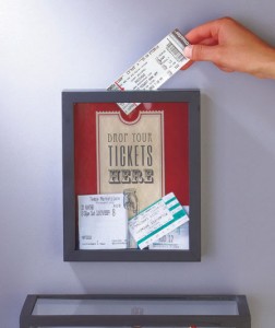 Store and display ticket stubs from movies, concerts, sporting events and more with a Ticket Memento Storage Box.