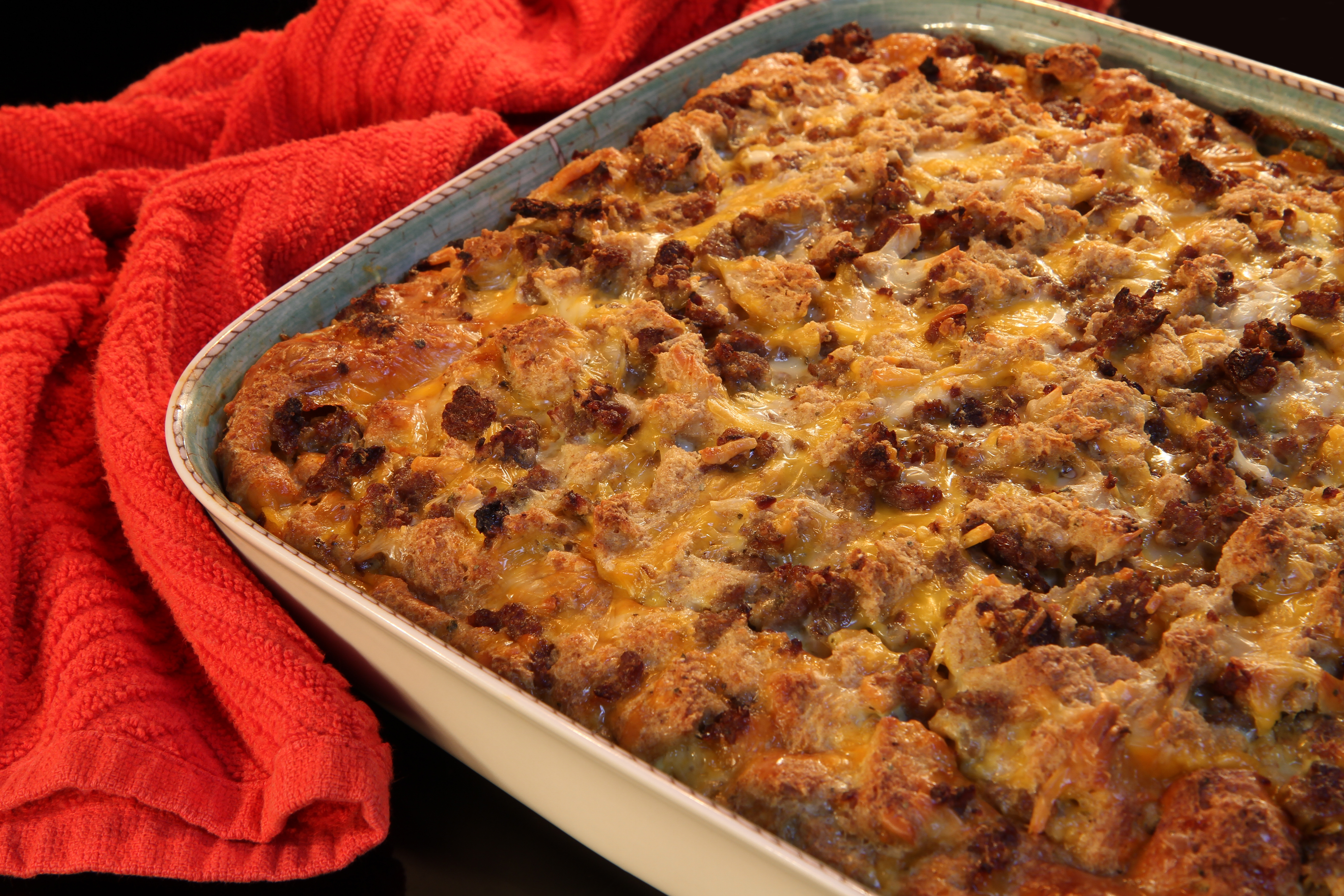 Cute Breakfast Ideas for Christmas Morning - Sausage Casserole Bake