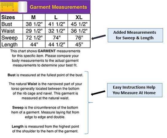 Apparel Sizing Chart