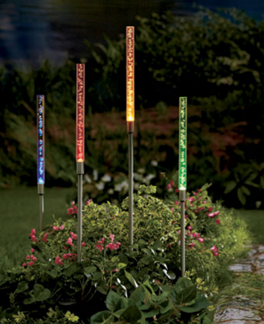 Garden Decorations - Sets of 4 Solar Tube Lights