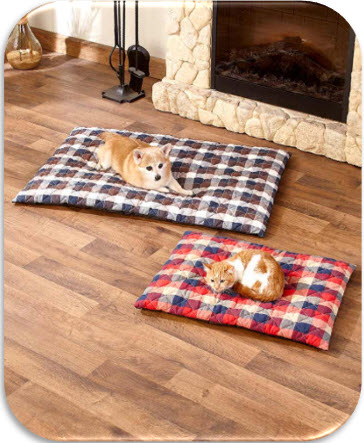 Quilted Plaid Thermal Pet Beds