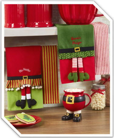 Sets of 2 Novelty Christmas Kitchen Towels