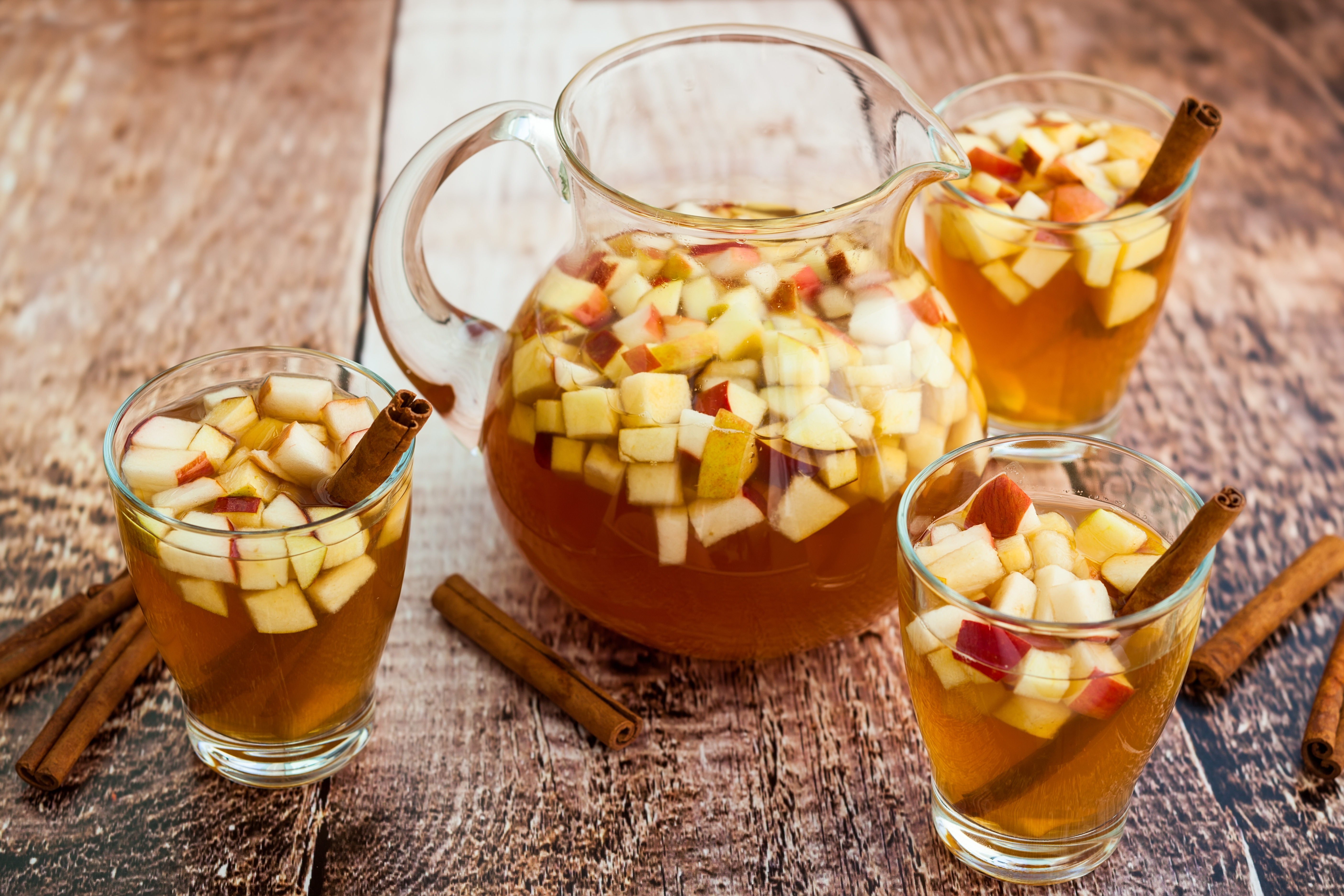 Autumn  sangria with apples,pears and cinnamon