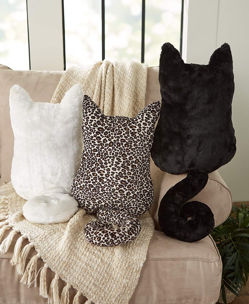 Cozy cat accent pillows