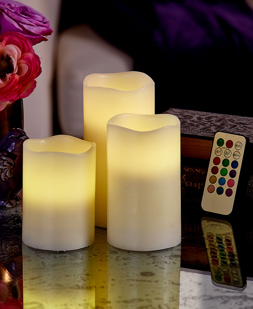Color-changing LED candles 