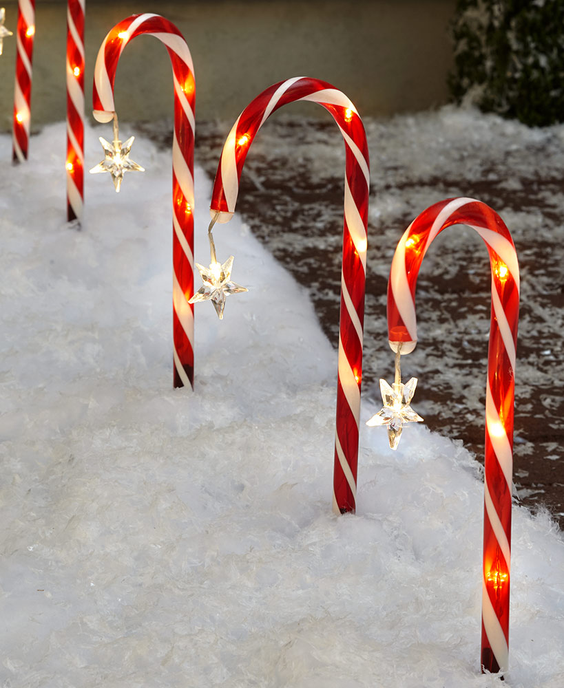 Solar Candy Cane Stakes