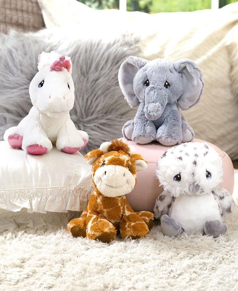 Plush Unicorn Elephant Giraffe And Owl