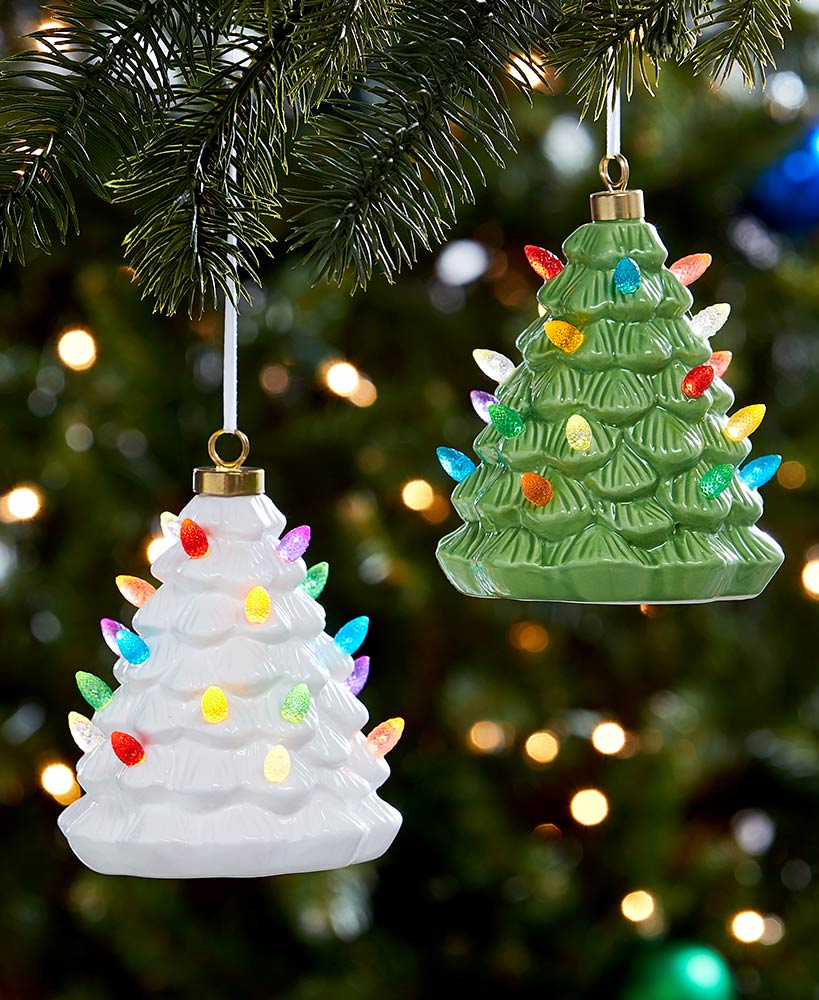Lighted Retro Tree Christmas Ornaments