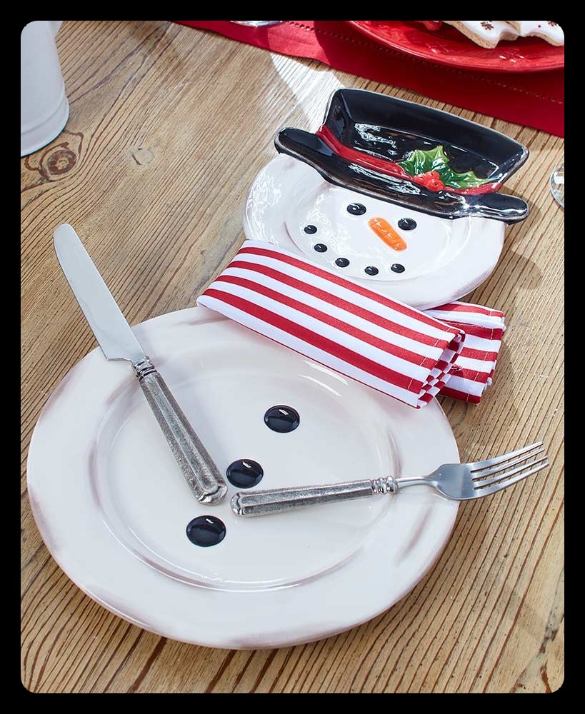 Snowman Decorations - 3 Piece Snowman Place Setting