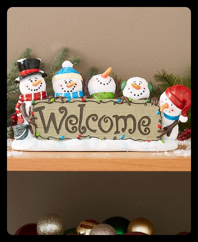 Snowman Decorations - Snowman Holiday Welcome Plaque