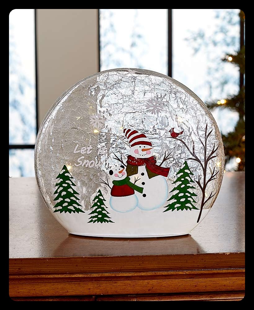 Snowman Decorations - lighted snowman christmas tree