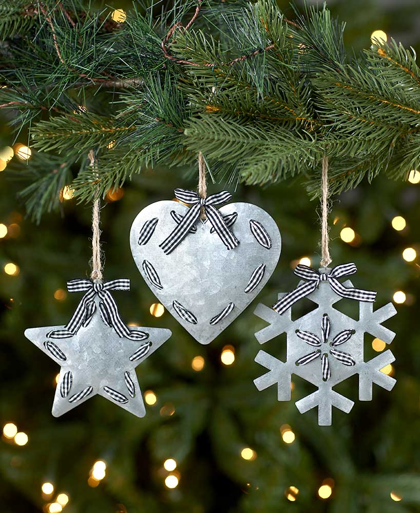Set of 3 Metal Ornaments