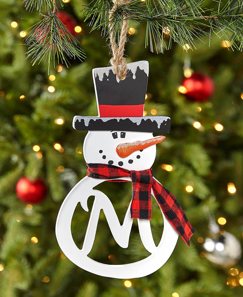 Snowman Monogram Ornaments