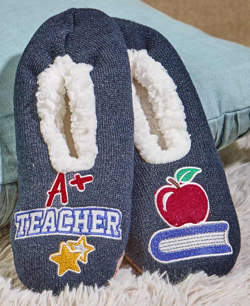 Teacher Sherpa Lined Slippers