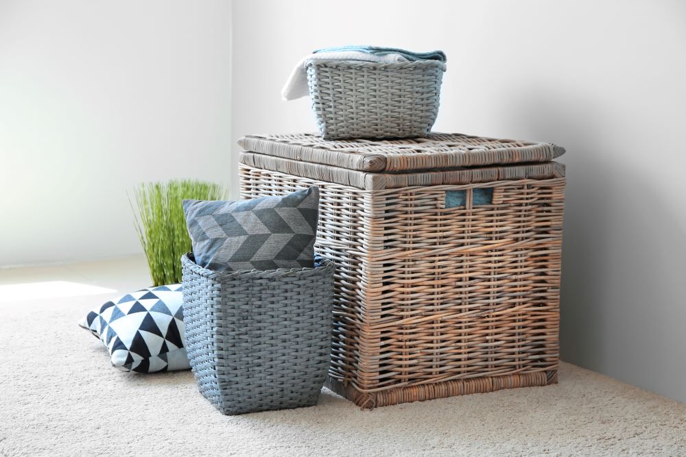 Wicker Basket Storage - 2 Wicker Baskets