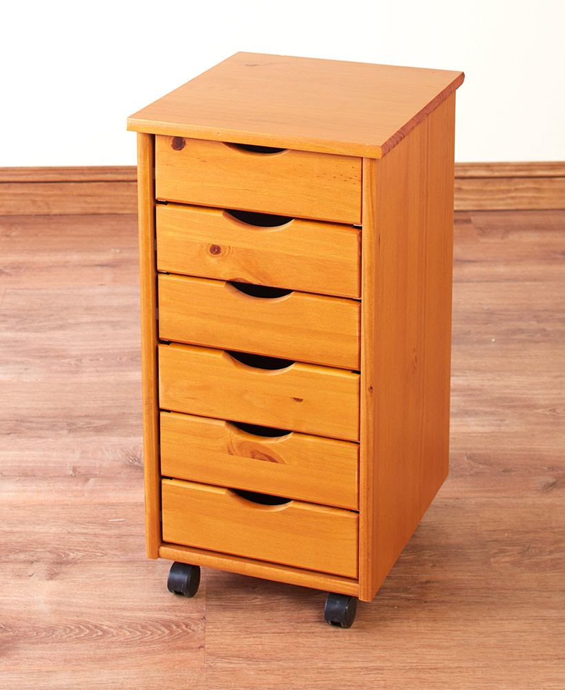 6-Drawer Wood Storage On Wheels