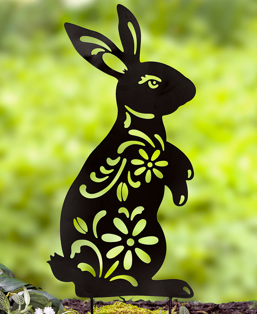 Bunny Silhouette Metal Garden Stake