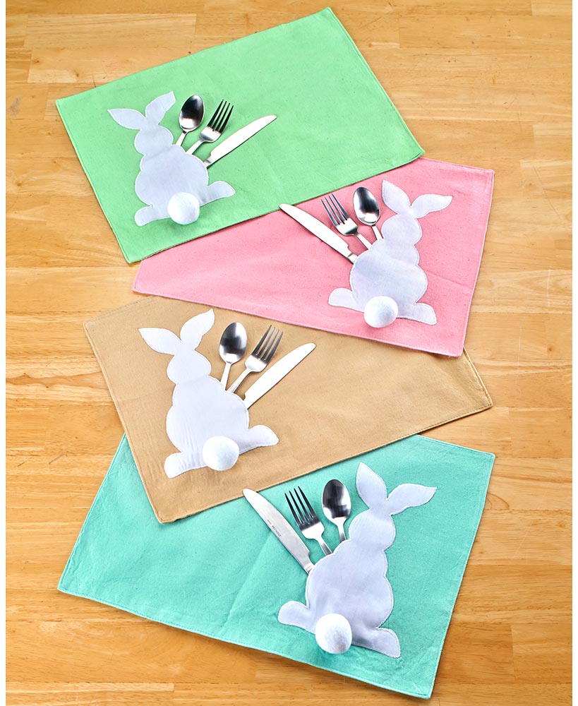 Cottontail Bunny Placemats With Holders