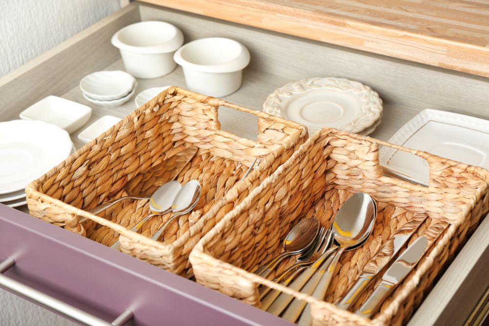 Wicker Basket Storage - Baskets Of Silverware