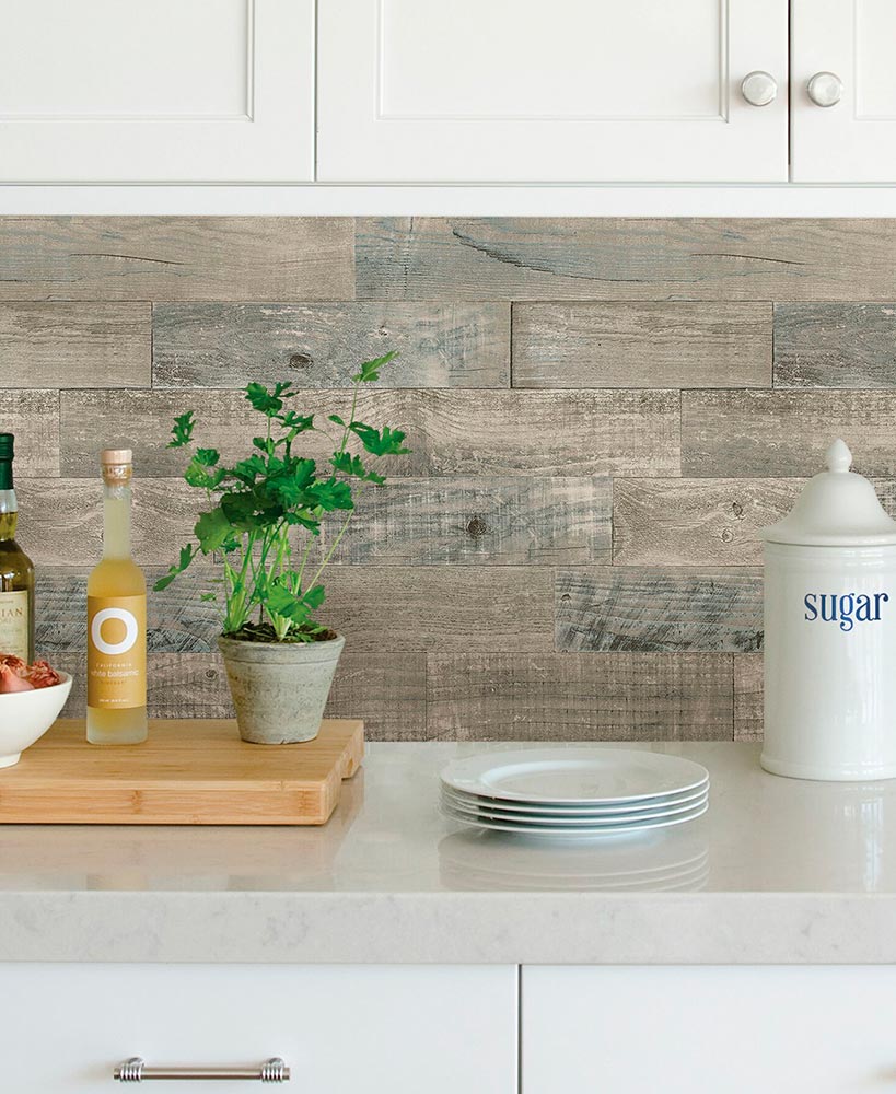 Brewster Peel and Stick Coastal Wood Backsplash