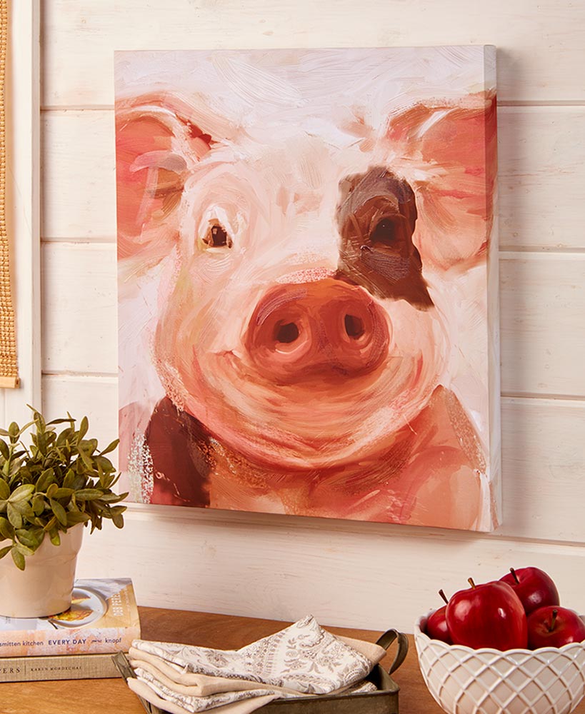 Farm Animal Canvas Wall Art Pig Ltd Commodities