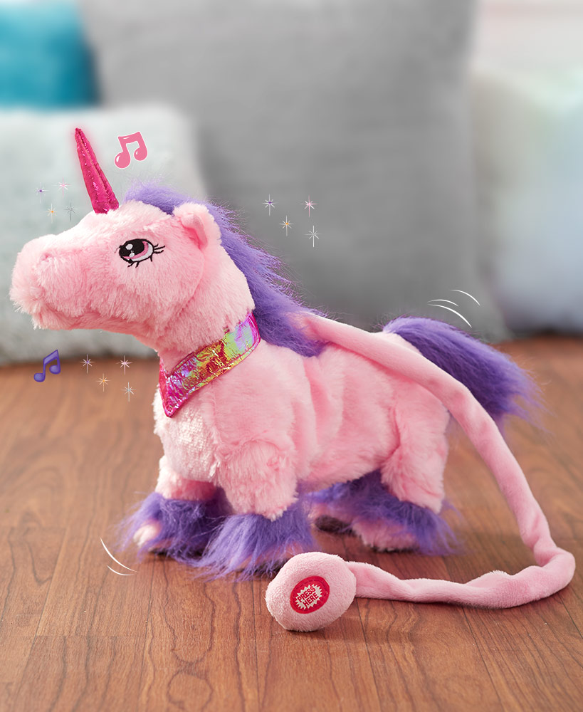 unicorn toy walking