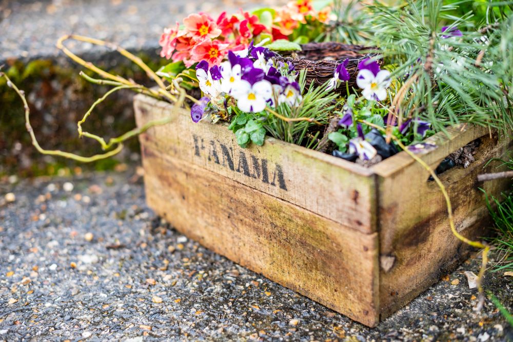 DIY Wooden Crate Planter