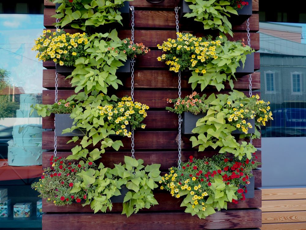 Small Patio Decorating Ideas - Vertical Planter