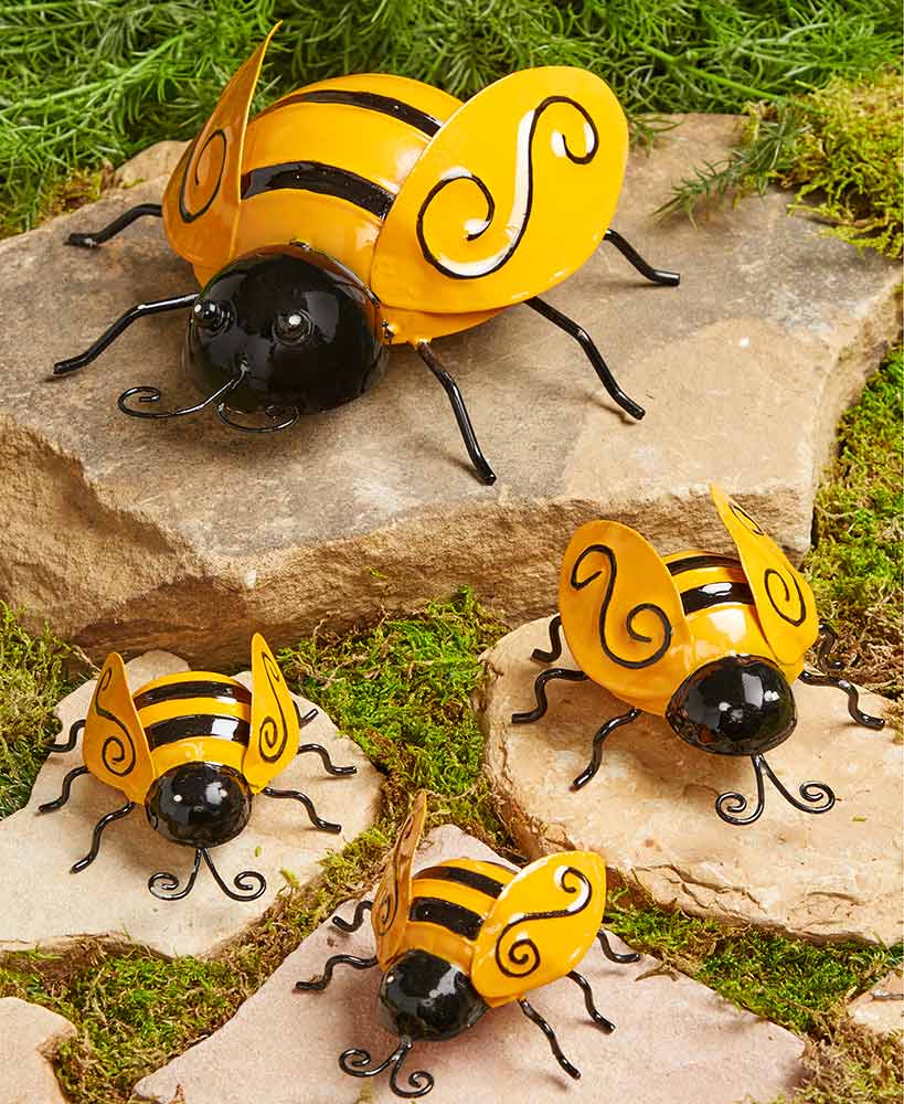 Metal Honey Bee Garden Statues