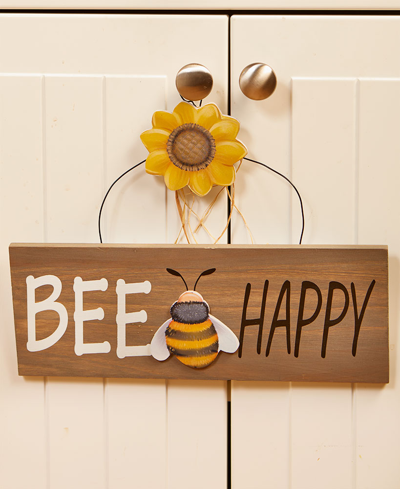 Bee Happy Hanging Sign