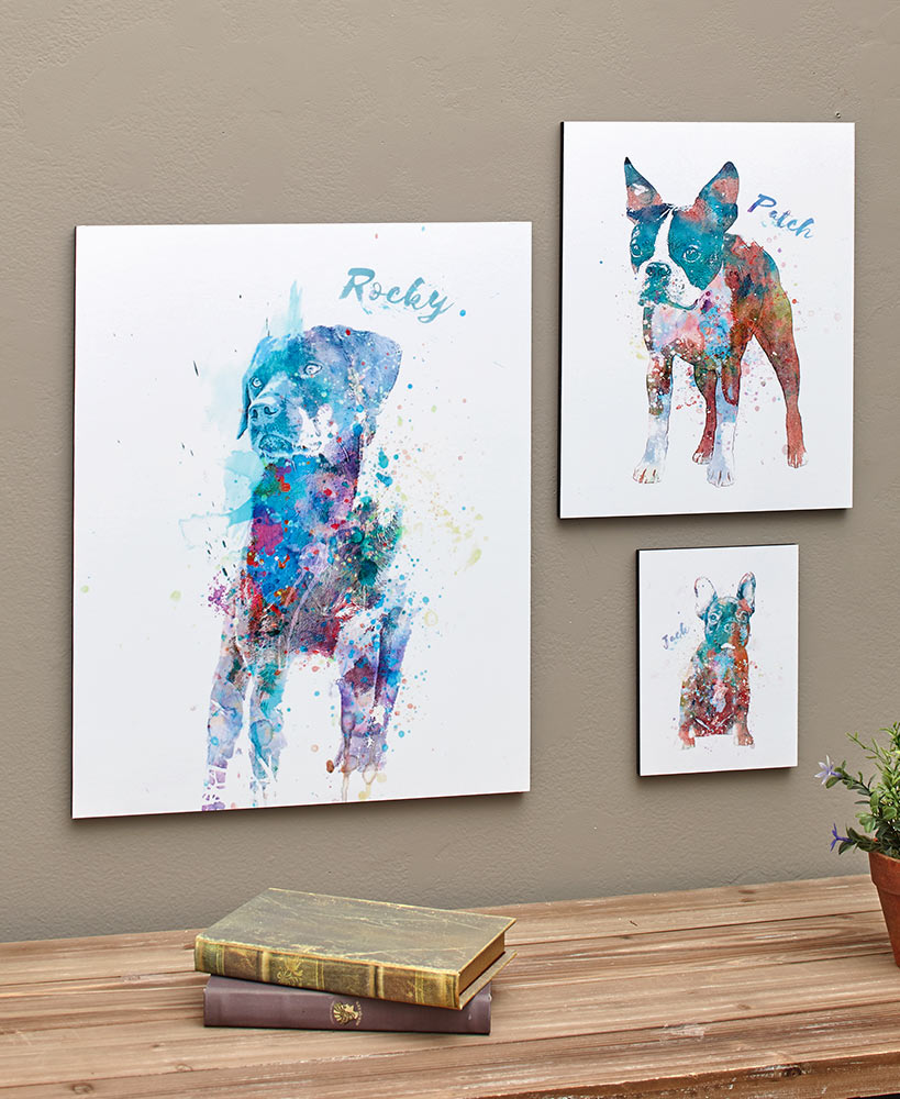 Personalized Watercolor Dog or Cat Breed Wall Art 