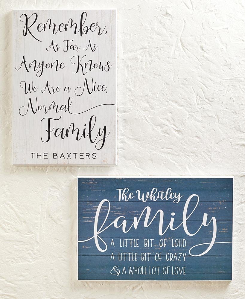 Personalized Family Sentiment Wall Plaques 