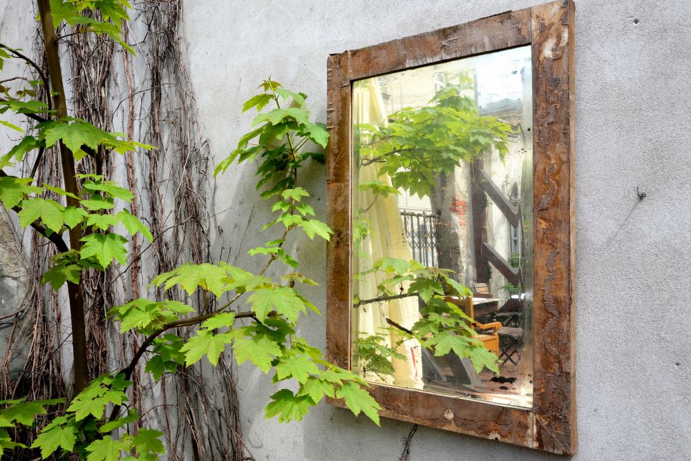 Small Patio Decorating Ideas - Outdoor Mirror