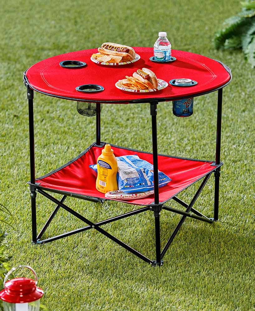 Folding Picnic Table with Shelf