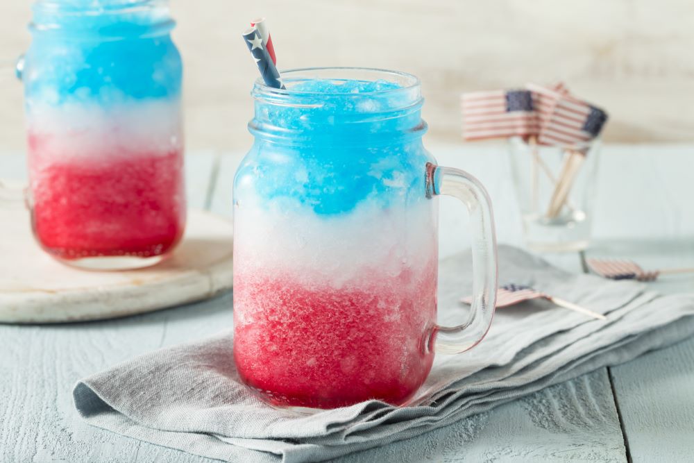 Drink Recipes For 4th of July - Red White And Blue Spiked Slushies