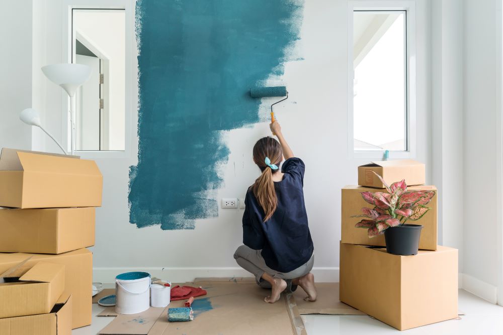 Painting Walls Blue