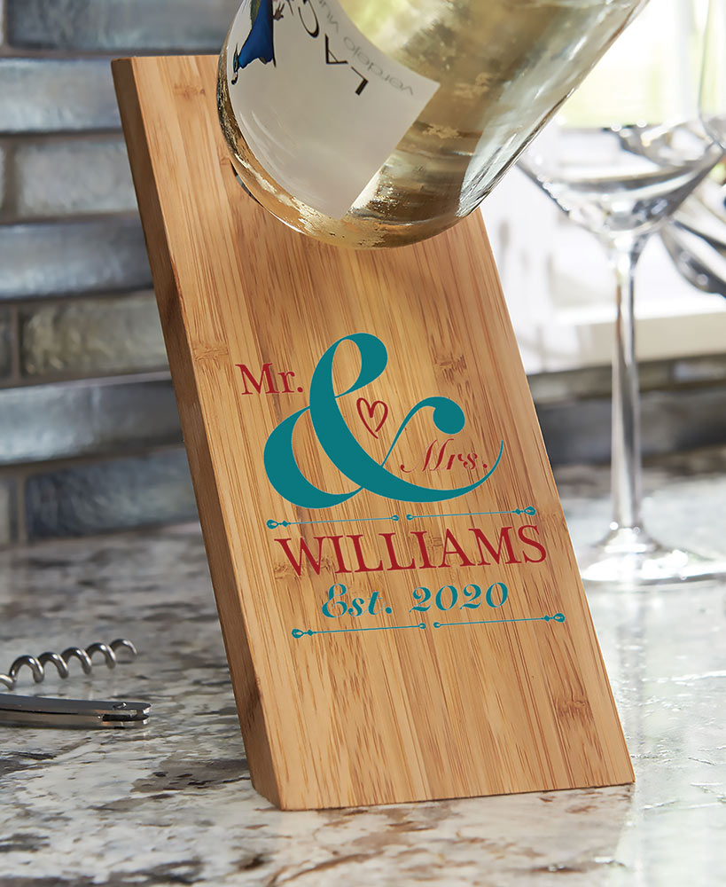 Mr. & Mrs. Personalized Wine Bottle Holder