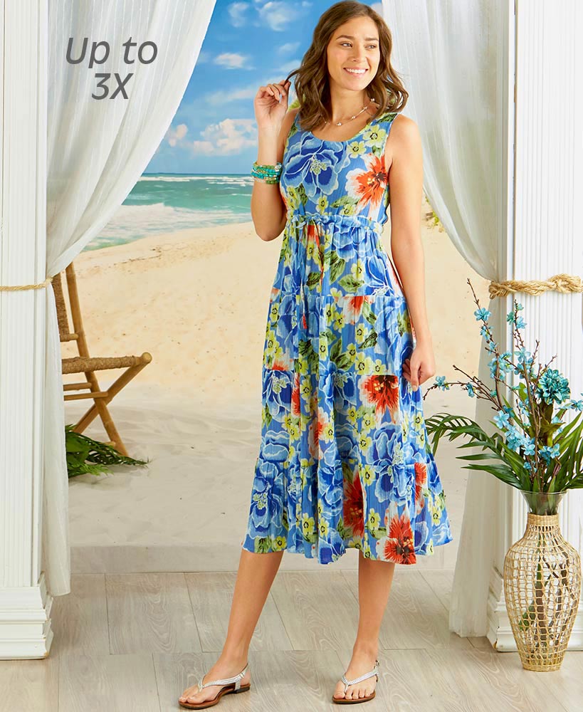 Women's Breezy Floral Tiered Dresses