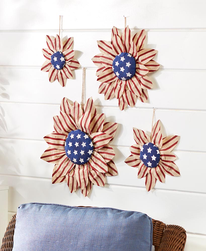 Floral Decorations - Americana Sunflower Wall Hangings