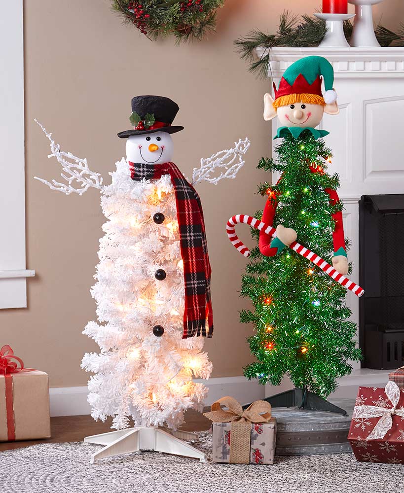 Lighted Character Christmas Trees