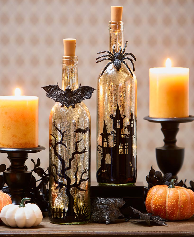 Scary Halloween Decorations - Lighted Halloween  Bottles