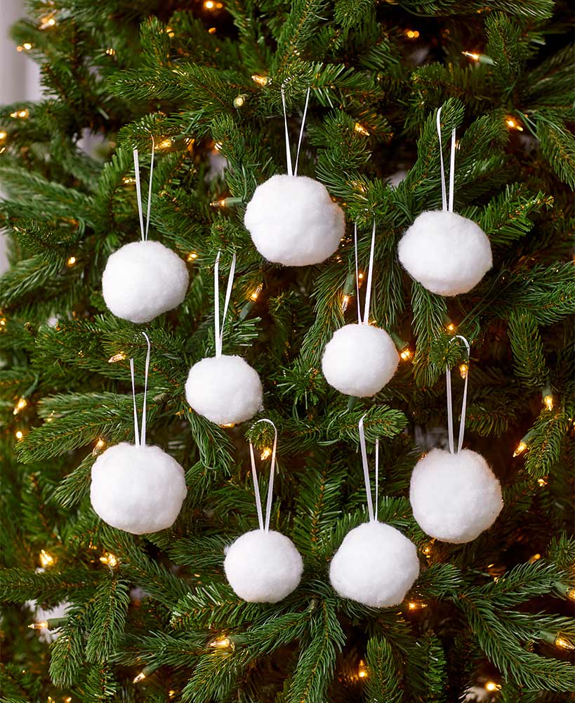Set of 9 Snowball Ornaments