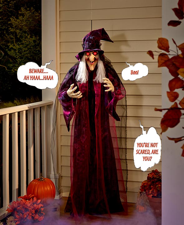 71" Hanging Talking Witch