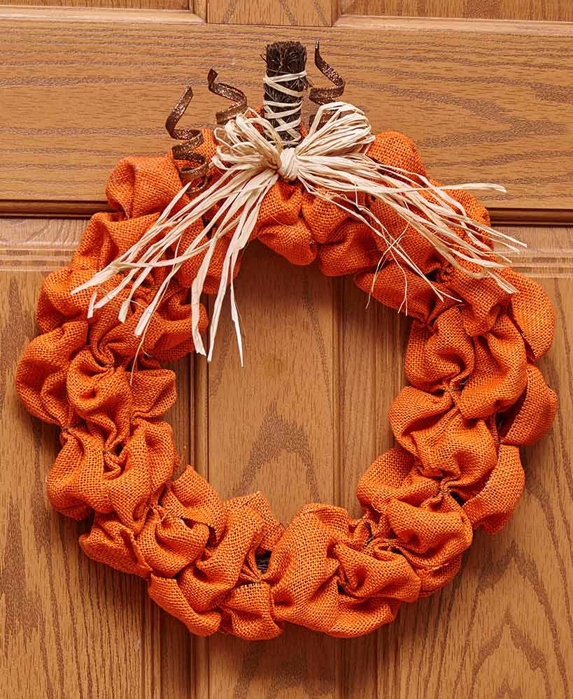 Burlap Pumpkin Wreath