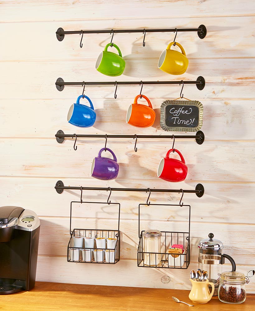 Spring Coffee Bar and Mug Rack Ideas & Decorations